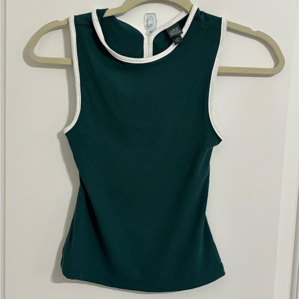 Wild Fable Green Tank with White Edging